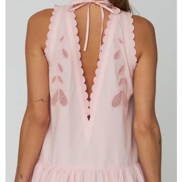 Anthropologie Stella Nova Embroidered Anglaise Maxi Cotton Dress - Picture 5 of 11